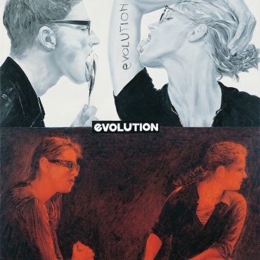 Evolution, 1998. Acrilico, inchiostro serigrafico e olio su tela 100 x 120 cm (Private collection)