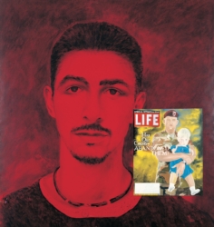 Has Our Contry Abandoned Them? 1995. Acrilico, inchiostro serigrafico e olio su tela 200 x 190 cm