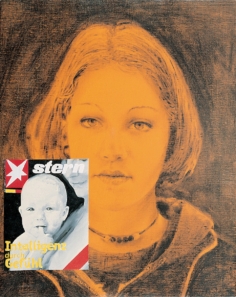 Intelligenz durch Gefuhl, 1997. Acrilico, inchiostro serigrafico e olio su tela cm 50x40