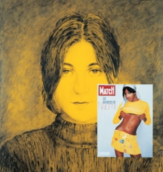 Les insolences de Naomi 1995. Acrilico, inchiostro serigrafico e olio su tela 200 x 190 cm