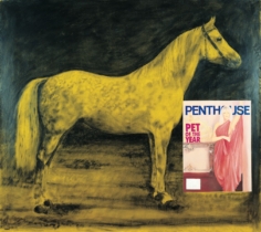 Pet of the year 1996. Acrilico, inchiostro serigrafico e olio su tela 180 x 205 cm