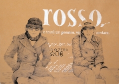 Rosso 2003. Acrilico e inchiostro serigrafico su carta 2 pezzi 50x35 cm.