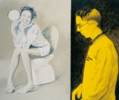 Senza titolo 18 1998. Acrilico, inchiostro serigrafico e olio su tela cm 150x180