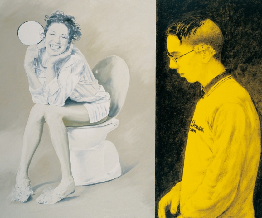 Senza titolo 18 1998. Acrilico, inchiostro serigrafico e olio su tela cm 150x180