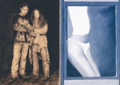 Senza titolo 1999. Acrilico, inchiostro serigrafico e olio sucarta intelata 2 pezzi 50x35 cm