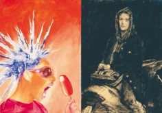 Senza titolo 2 1999. Acrilico, inchiostro serigrafico e olio su tela 35 x 50 cm