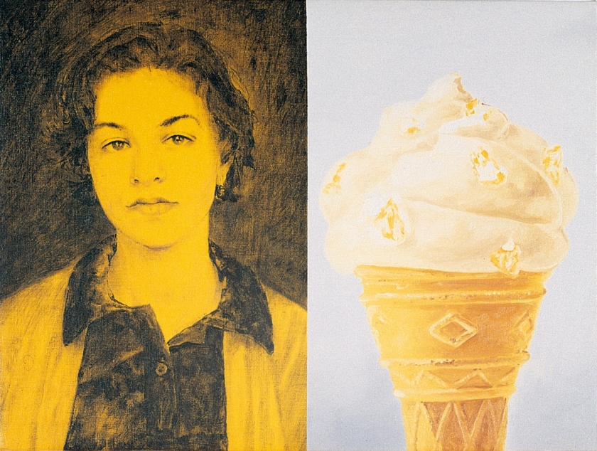 Senza titolo 2000. Acrilico, inchiostro serigrafico e olio su tela cm 40x50