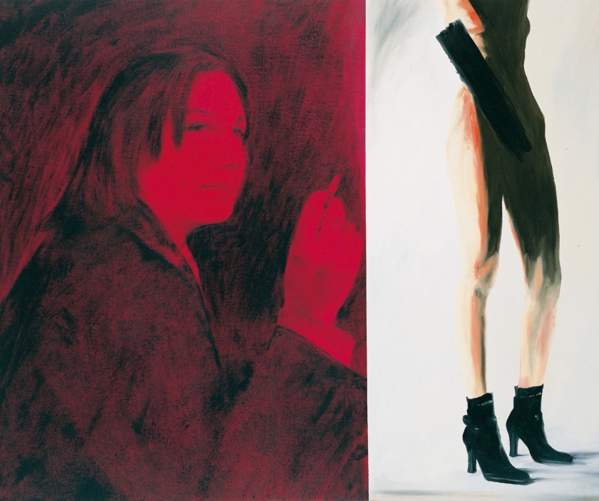 Senza titolo 3 1998. Acrilico, inchiostro serigrafico e olio su tela cm 100x120