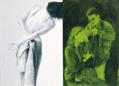 Senza titolo,1998. Acrilico, inchiostro serigrafico e olio su tela cm 70x100