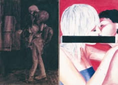 Senza titolo 5 1998. Acrilico, inchiostro serigrafico e olio su carta intelata 2 pezzi 50x35 cm