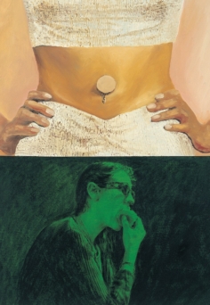 Senza titolo 1998, Acrilico, inchiostro serigrafico e olio su tela cm 100x70