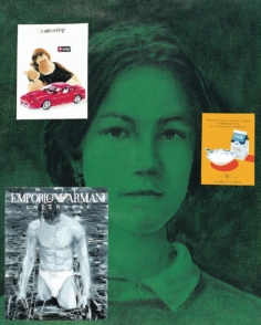 Senza titolo1998. Acrilico, inchiostro serigrafico e olio su tela cm 50x40