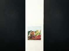 Zampogna e Schifano 1990. Opera di Schifano e smalto su legno cm 243x329