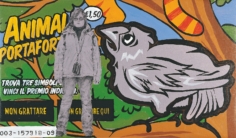 Animali porta fortuna 13 2004. Acrilico e inchiostro serigrafico su tela cm. 40x60