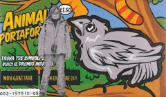 Animali porta fortuna 13 2004. Acrilico e inchiostro serigrafico su tela cm. 40x60