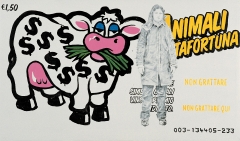 Animali portafortuna 10 2004. Acrilico e inchiostro serigrafico su tela cm. 40x50