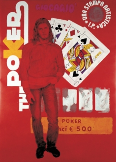 Poker 2004. Acrilico e inchiostro serigrafico su tela cm. 220x160
