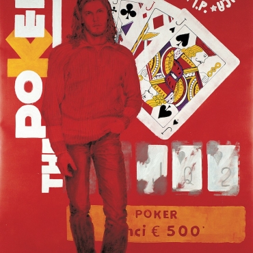 Poker 2004. Acrilico e inchiostro serigrafico su tela cm. 220x160