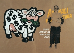 Senza titolo 2 2004. Inchiostro serigrafico e acrilico su carta 2 pezzi 100x 70 cm.