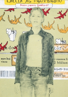 Senza titolo 6 2001. Acrilico e inchiostro serigrafico su carta cm. 50x35