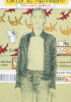 Senza titolo 6 2001. Acrilico e inchiostro serigrafico su carta cm. 50x35