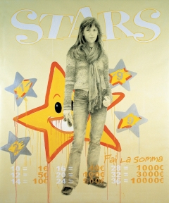 Stars 2004. Acrilico e inchiostro serigrafico su tela cm. 220x200