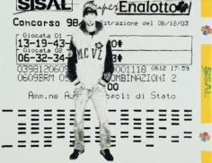 Super Enalotto 2004. Acrilico e inchiostro serigrafico su tela cm. 40x50