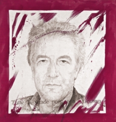 Tutte le strade portano a.. Genova 2009. Inchiostro serigrafico e acrilico su tela 128 x 120 cm 
(Ritratto di Gabriele Perretta)