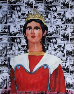 Mata 5 2010, Tecnica mista su stoffa 170x130cm