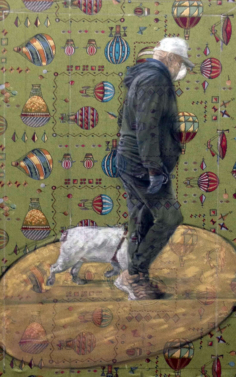 Tempi di Covid, 2020 - 4- Tecnica mista su stoffa - cm. 120X80